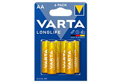 Varta Longlife AA LR6 1,5 V Bateria alkaliczna 6 sztuk