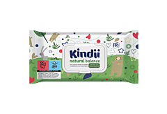 Kindii Natural Balance Chusteczki dla niemowląt i dzieci 60 sztuk