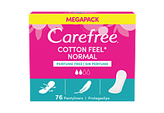 Carefree Cotton Feel Normal Wkładki higieniczne nieperfumowane 76 sztuk