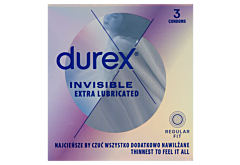 Durex Invisible Extra Lubricated Prezerwatywy 3 sztuki