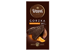 Wawel Czekolada gorzka 64 % cocoa skórka pomarańczy 90 g