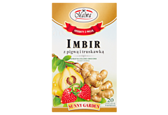 Malwa Sunny Garden Herbatka ziołowo-owocowa imbir z pigwą i truskawką 40 g (20 x 2 g)