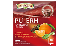 Big-Active Pu-Erh Czerwona herbata o smaku mandarynki z trawą cytrynową 72 g (40 x 1,8 g)