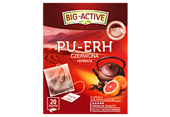 Big-Active Pu-Erh Herbata czerwona o smaku grejpfrutowym 36 g (20 x 1,8 g)