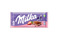 Milka Czekolada mleczna z nadzieniem o smaku truskawkowym 100 g