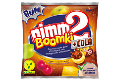 nimm2 Boomki + Cola Rozpuszczalne cukierki owocowe wzbogacone witaminami 90 g