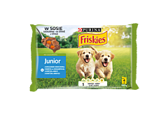 Friskies Junior Karma dla szczeniąt w sosie z kurczakiem i marchewką 400 g (4 x 100 g)