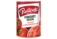 Pudliszki Pomidory krojone bez skórki w soku pomidorowym 400 g