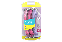 Gillette Venus 3 Colors Maszynki jednorazowe, liczba sztuk w opakowaniu: 6