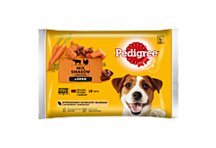 Pedigree Mokra karma dla dorosłych psów mix smaków z marchewką w sosie 400 g (4 x 100 g)