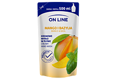 On Line Kremowe mydło w płynie zapas mango i bazylia 500 ml