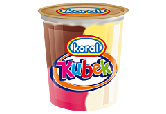 Koral Kubek Lody o smaku śmietankowo-cytrynowo-truskawkowo-czekoladowym 180 ml