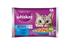 Whiskas Mokra karma dla kotów rybne przysmaki galaretka 340 g (4 x 85 g)