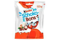 Kinder Schoko-Bons Czekoladki z mlecznej czekolady z nadzieniem mlecznym i orzechami 125 g