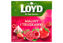 Loyd Herbatka owocowa aromatyzowana o smaku maliny i truskawki 40 g (20 x 2 g)